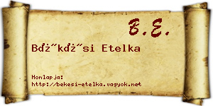Békési Etelka névjegykártya