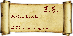 Békési Etelka névjegykártya