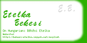 etelka bekesi business card